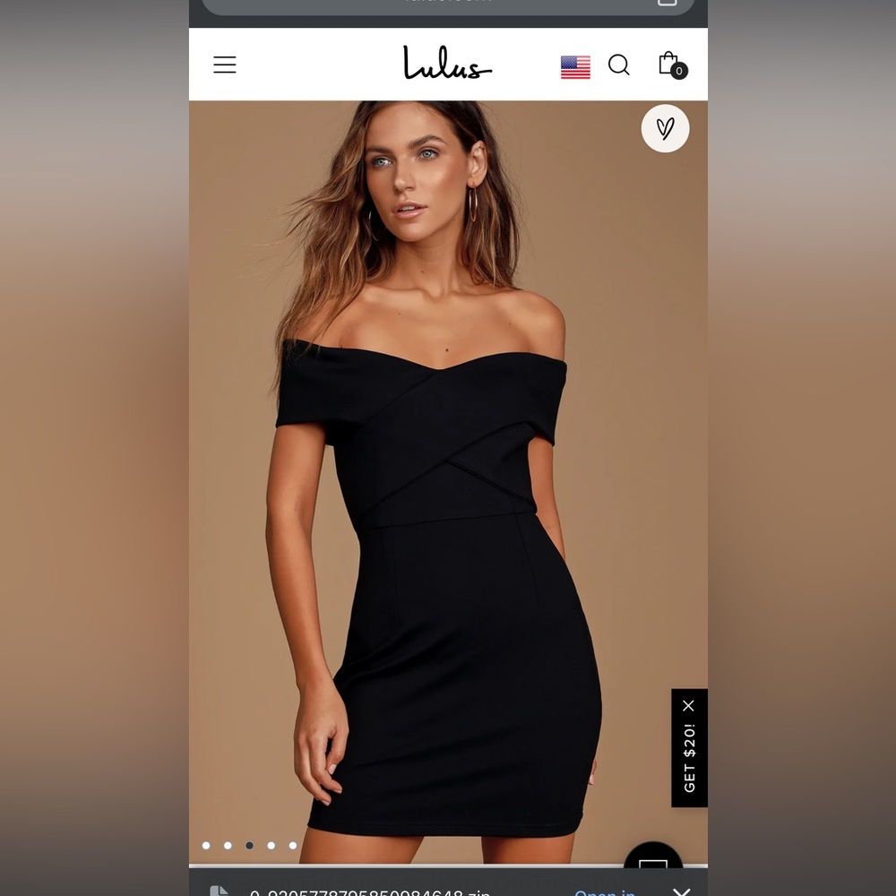 Lulus off the shoulder “dressed for success” dress